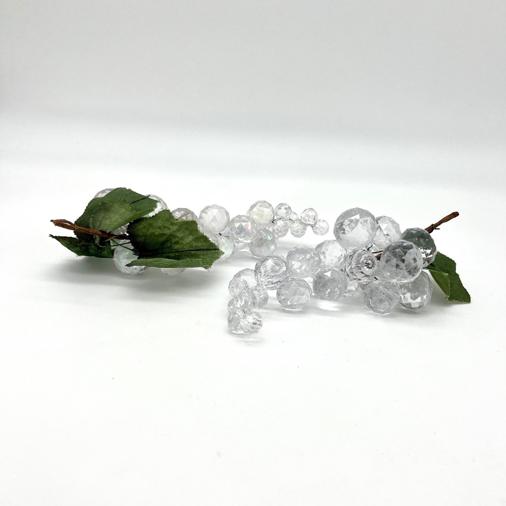 MCM Clear‎ Lucite Acrylic Grapes Decorative Fruit Cluster Home Decor Vintage